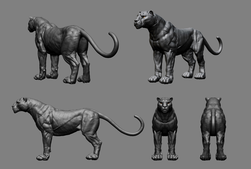 Big cat sculpt